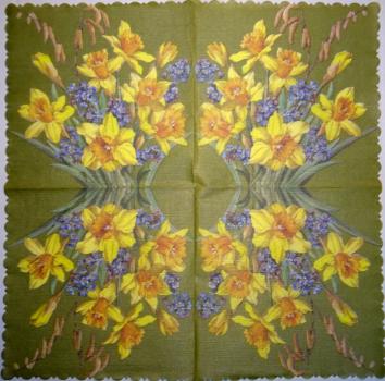 160 Narzissen - 3 lagig - 35x35 cm